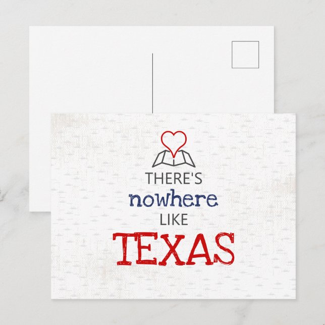 Cartão Postal Não há lugar como o Texas (Frente/Verso)