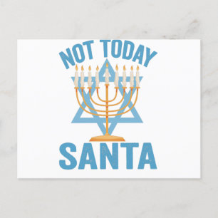 Cartão Postal Não Hoje Papai Noel Feriado Judaico Hanukkah Menor