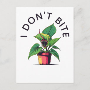 Cartão Postal Não Mordo Planta Carnívora Venus Engraçada
