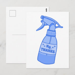 Cartão Postal Não, Obrigado. Humor Sassy de Garrafa de Spray