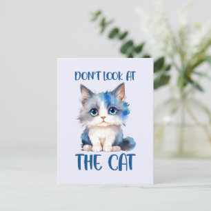 Cartão Postal Não olhe para o gato - Adorável gatinho Bluish