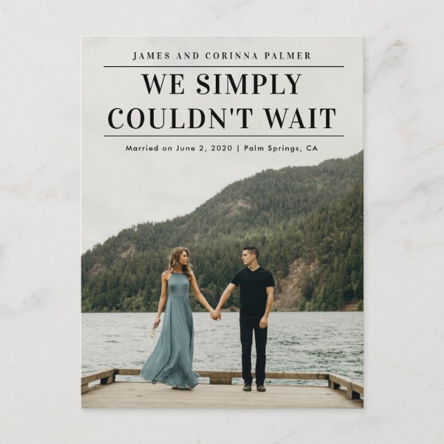 Cartão Postal Não podíamos esperar o anúncio do casamento (Frente)