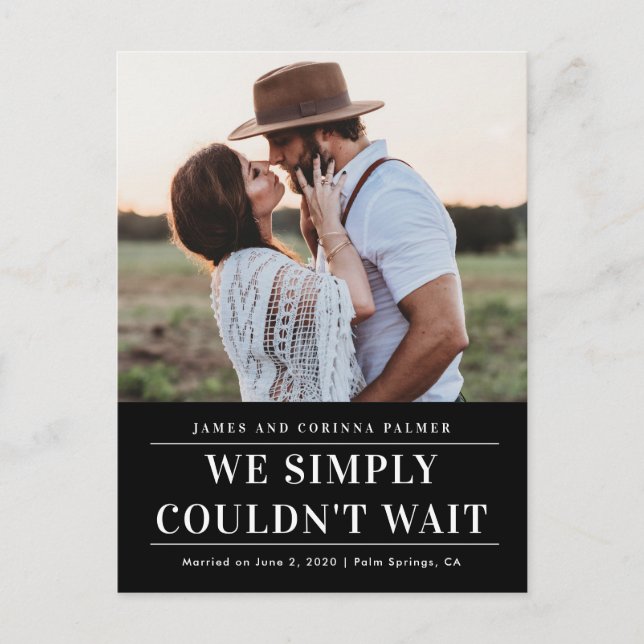 Cartão Postal Não podíamos esperar o anúncio do casamento (Frente)