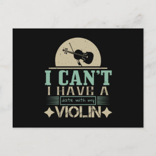 Cartão Postal Não posso ter um encontro com o meu violino