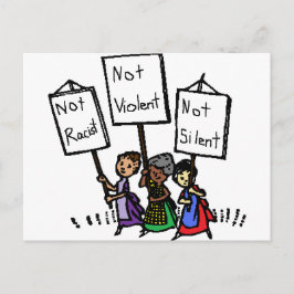 Cartão Postal Não somos racistas, violentos ou silenciosos!