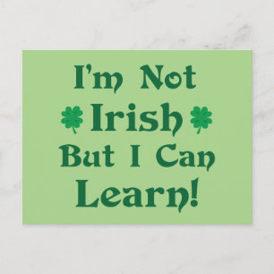 Cartão Postal Não sou irlandês, mas posso aprender