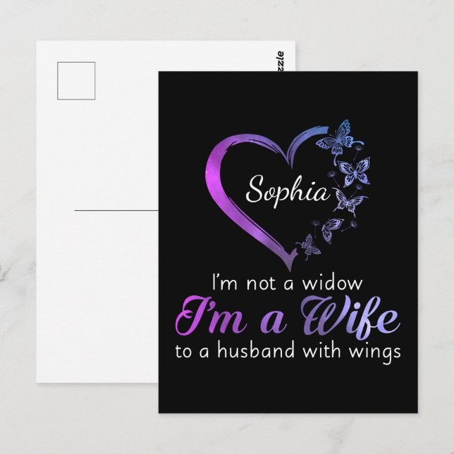 Cartão Postal Não sou uma viúva. Sou uma esposa de um marido com (Frente/Verso)