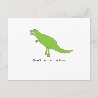Cartão Postal Não suje com um presente engraçado do fã de T-rex