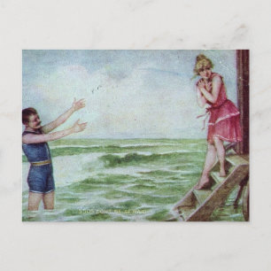 Cartão Postal Não tenha medo dos naipes de banho de 1910