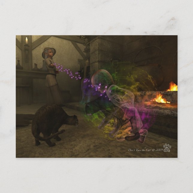 Cartão Postal Não tranquilize o Gato! (Frente)