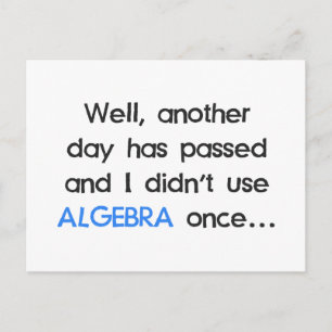 Cartão Postal Não usou álgebra uma vez hoje