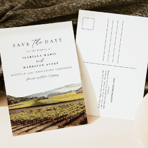 Cartão Postal Napa Valley Sonoma Califórnia Vinyeard aquarela
