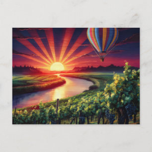 Cartão Postal Napa Valley Viagem Hot Air Balloon Sunrise
