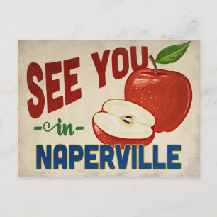 Cartão Postal Naperville Illinois Apple - Viagens vintage