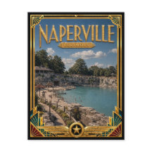 Naperville Illinois Arte Deco Vintage Idade Dourad