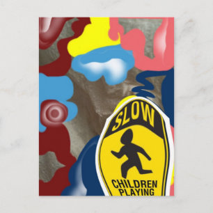 Cartão Postal Napkin Lenta Crianças Brincando