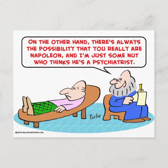 Cartão Postal napoleão algum psiquiatra maluco (Frente)