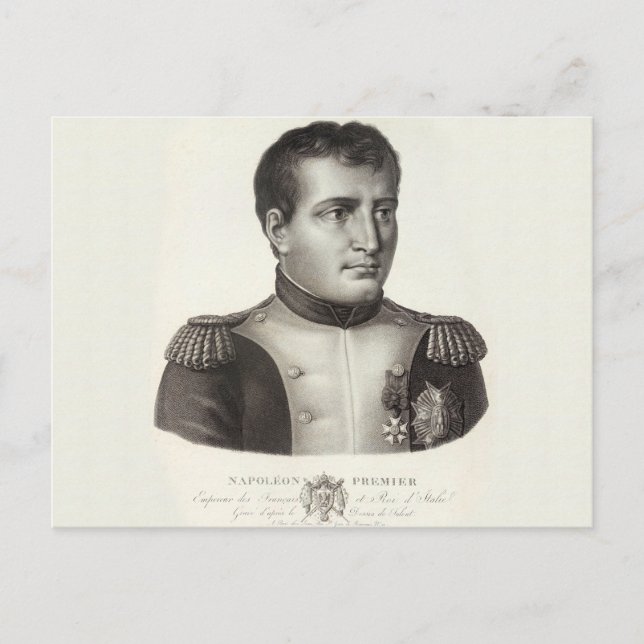 Cartão Postal Napoleão Bonaparte Antiquado Elegante (Frente)