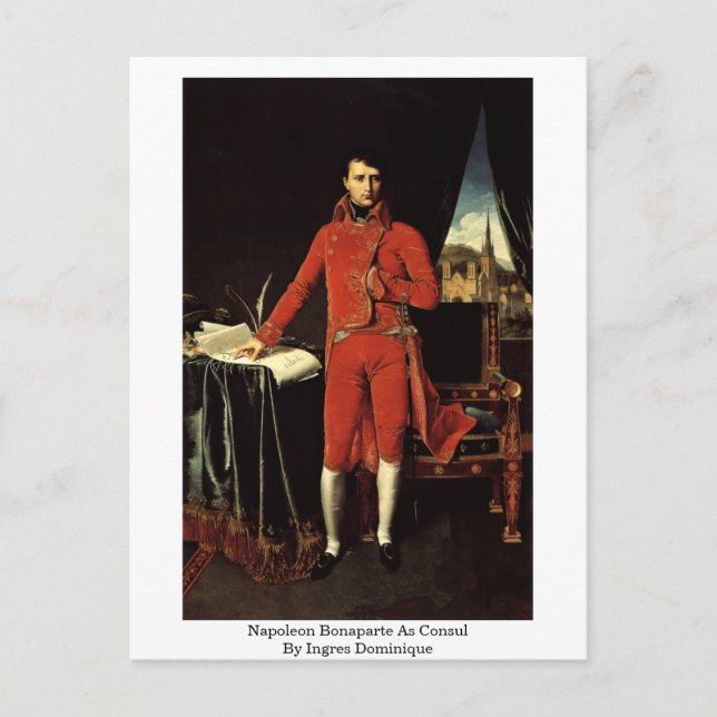 Cartão Postal Napoleão Bonaparte Como Consul Por Ingres Dominiqu (Frente)