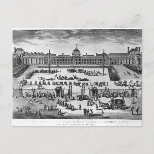 Cartão Postal Napoleão Bonaparte Primeiro Cônsul, Revisando Trop (Frente)