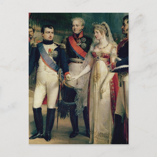 Cartão Postal Napoleão Bonaparte Recebendo Rainha Louisa (Frente)