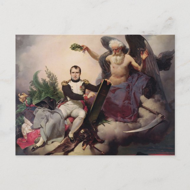 Cartão Postal Napoleão Crowned por Time, antes de 1833 (Frente)