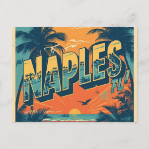 Cartão Postal Nápoles Flórida sonhando retrô