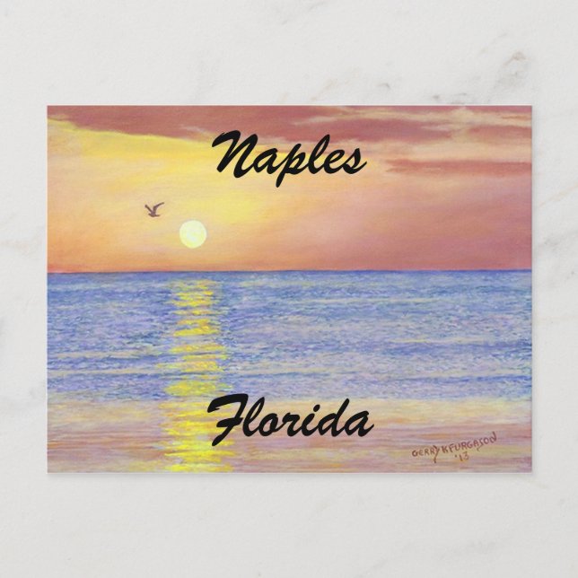 CARTÃO POSTAL "NÁPOLES, FLORIDA SUNSET POSTCARD" (Frente)