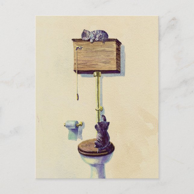 Cartão Postal NAPPING on the WATER CLOSET by SHARON SHARPE (Frente)