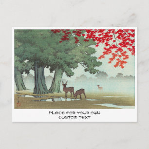 Cartão Postal Nara Park Hasui Kawase shin hanga cenário arte