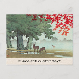 Cartão Postal Nara Park Hasui Kawase shin hanga cenário arte