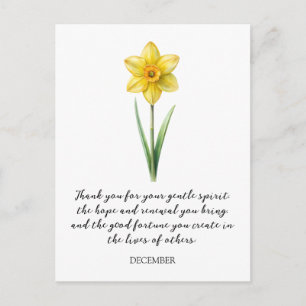 Cartão Postal NARCISO FLOR DE NASCIMENTO DE DEZEMBRO EM Aquarela