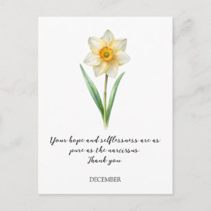 Cartão Postal NARCISO FLOR DE NASCIMENTO DE DEZEMBRO EM Aquarela
