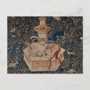 Cartão Postal Narciso no Poço, Tapeçaria Medieval