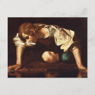 Cartão Postal Narciso por Michelangelo Merisi da Caravaggio