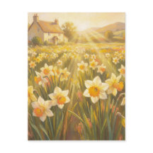 Narcisos Ensolarados - Estilo de Pintura Pastel Ar