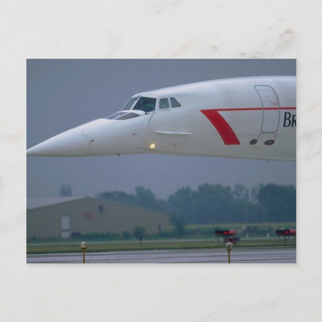 Cartão Postal nariz agulha de uma British Airways Concorde (Frente)