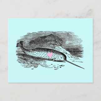 Cartão Postal Narwhal Heart