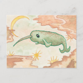 Cartão Postal Narwhal & Moon