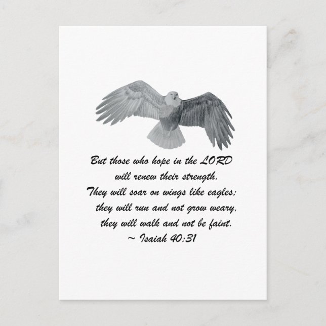 Cartão Postal Nas asas como Eagles - é o 40:31 (Frente)