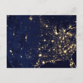 Cartão Postal Nasa Lights from Space USA