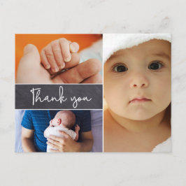 Cartão Postal Nascença do Baby Boy do Colagem de Fotos Moderna 3