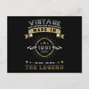 Cartão Postal nascer Birthday Vintage 1981