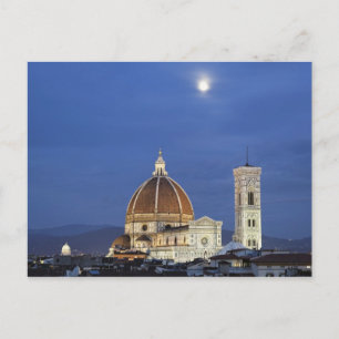 Cartão Postal Nascer da lua e Catedral de Florença, Basílica de