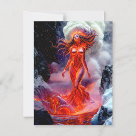 Cartão Postal "Nascer do Inferno" - Retrato da Mulher Vulcânica