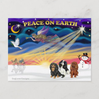 Cartão Postal Nascer do Sol de Natal - Cavalier King Charles (tr
