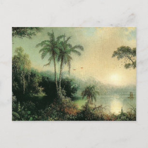 Cartão Postal Nascer do sol na Nicarágua, pintura de M.J. Heade