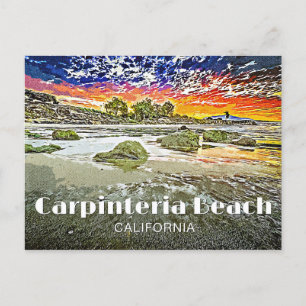 Cartão Postal Nascer do Sol na Praia de Carpinteria