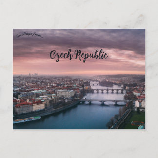 Cartão Postal Nascer do sol sobre Praga República Tcheca
