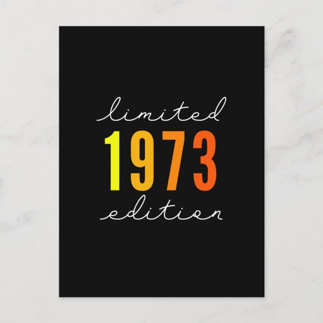 Cartão Postal Nascer em presentes de aniversário de 1973 (Frente)